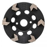 5" 25/30 Grit 6 Seg Arrow Cup Wheel - Threaded - Black