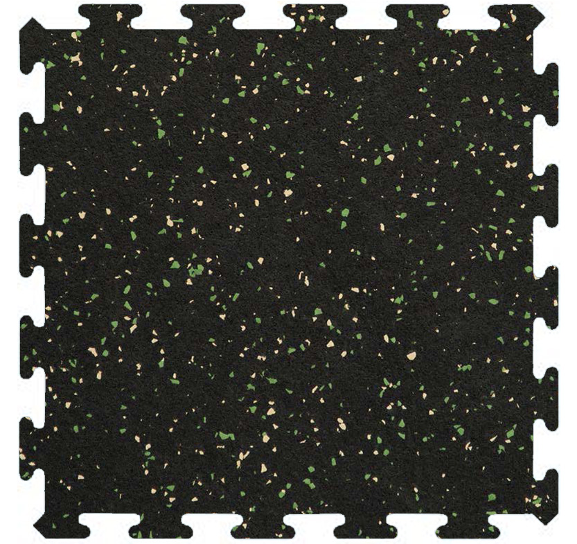 Recoil 3/8" Interlocking Tile 20% 34-1/4" X 31-1/4" Hunter Green/Ivory