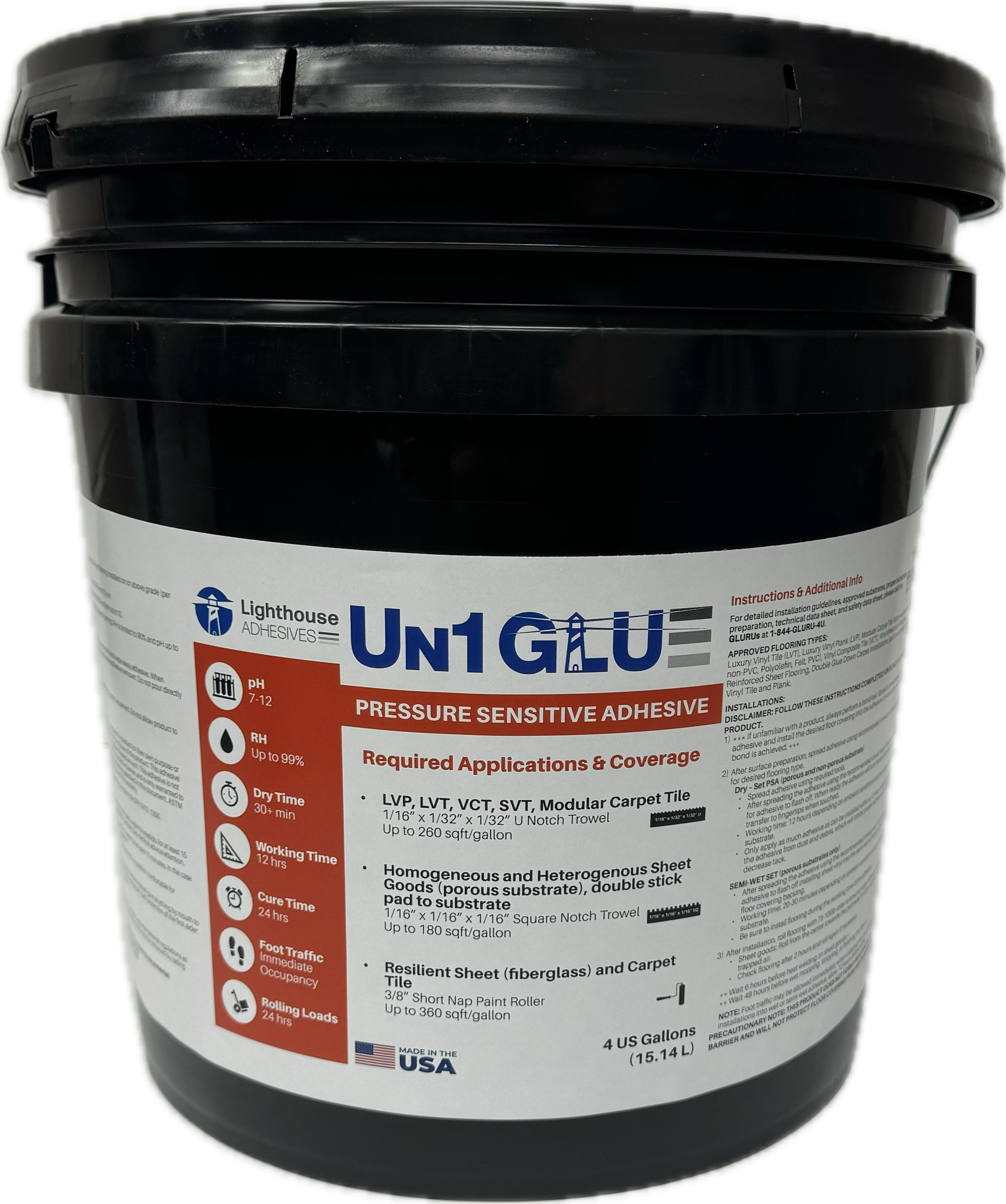 Un1 "Uni" GLU Pressure Sensitive Adhesive (4-ga)