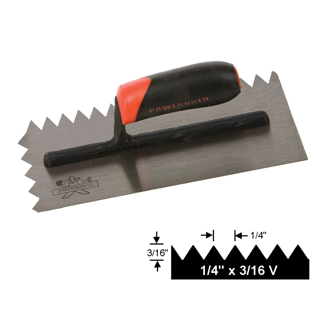 Notch Trowels 1/4" X 3/16" V Trowel