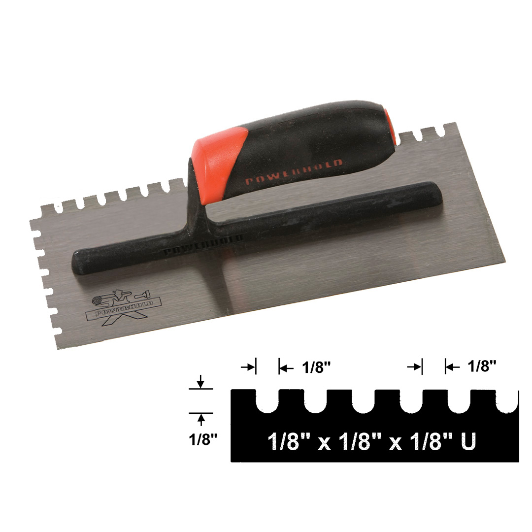 Notch Trowels 1/8" X 1/8" X 1/8" U #13 Trowel