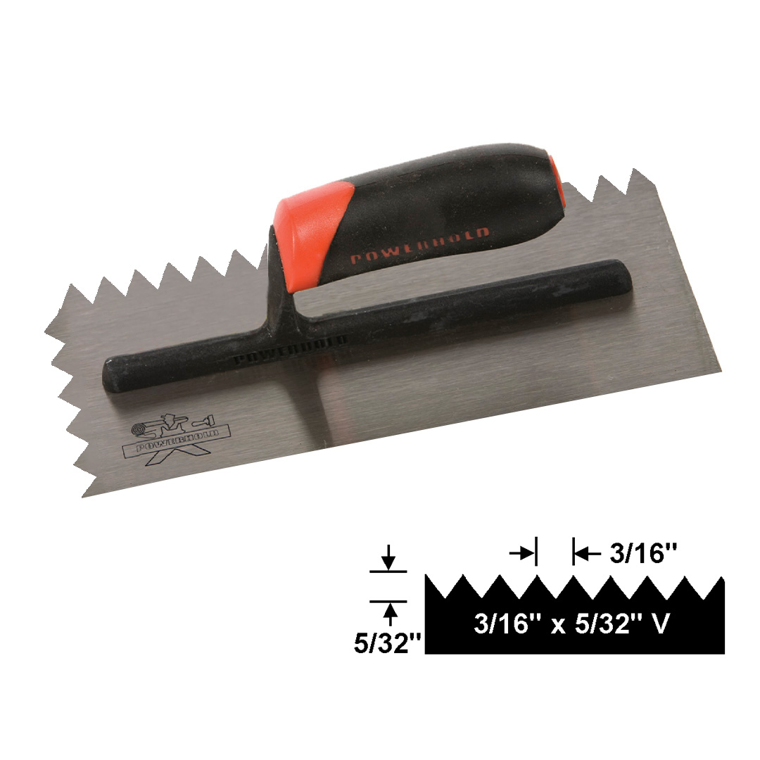 Notch Trowels 3/16" X 5/32" V #24 Trowel