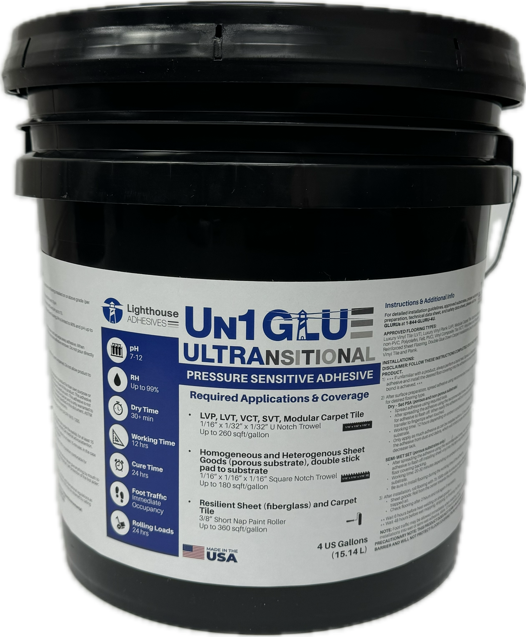 Un1 "Uni" GLU Ultra Transitional Pressure Sensitive Adhesive (4-ga)