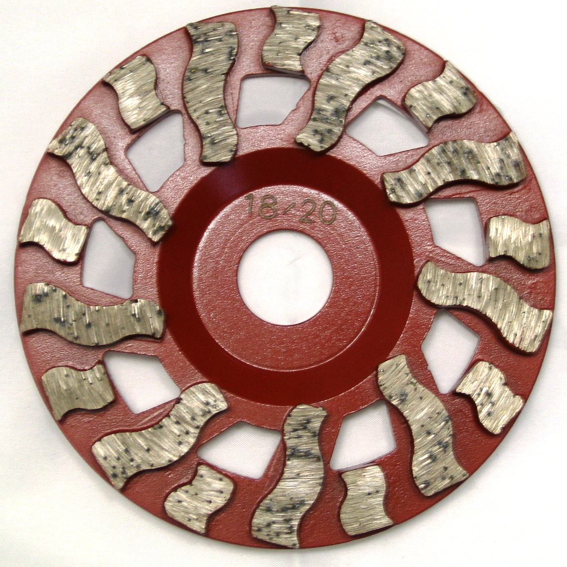 5" 16/20 Grit Twister Supreme Cup Wheel - Bolt On - Red