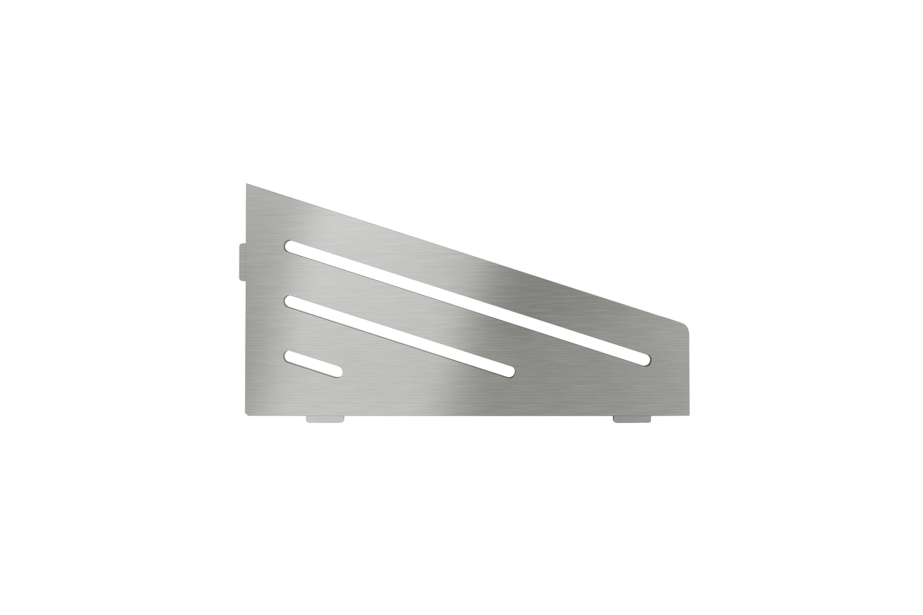 Shelf Quadrilat Corner Wave Brushed Stainless Steel