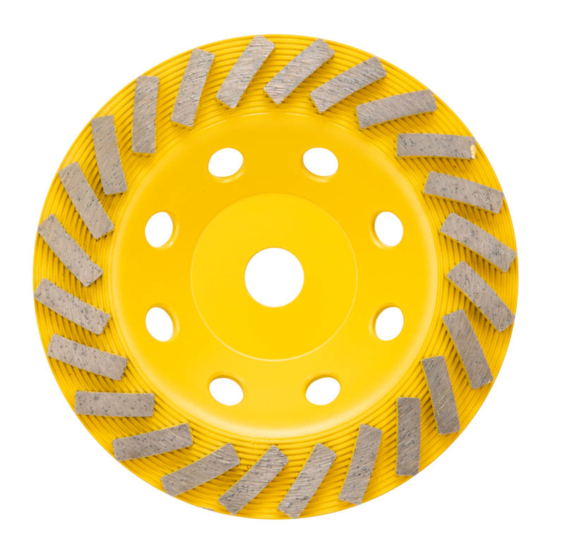 7" 24 Seg Turbo Cup Wheel Premium - Threaded - Yellow