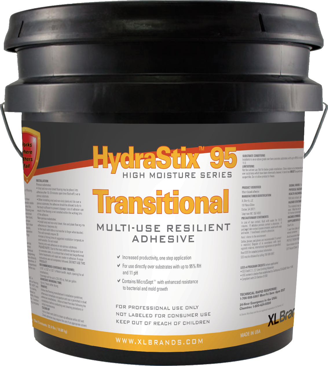 HydraStix 95 Transitional Multi-Use Resilient Adhesive (4-ga)