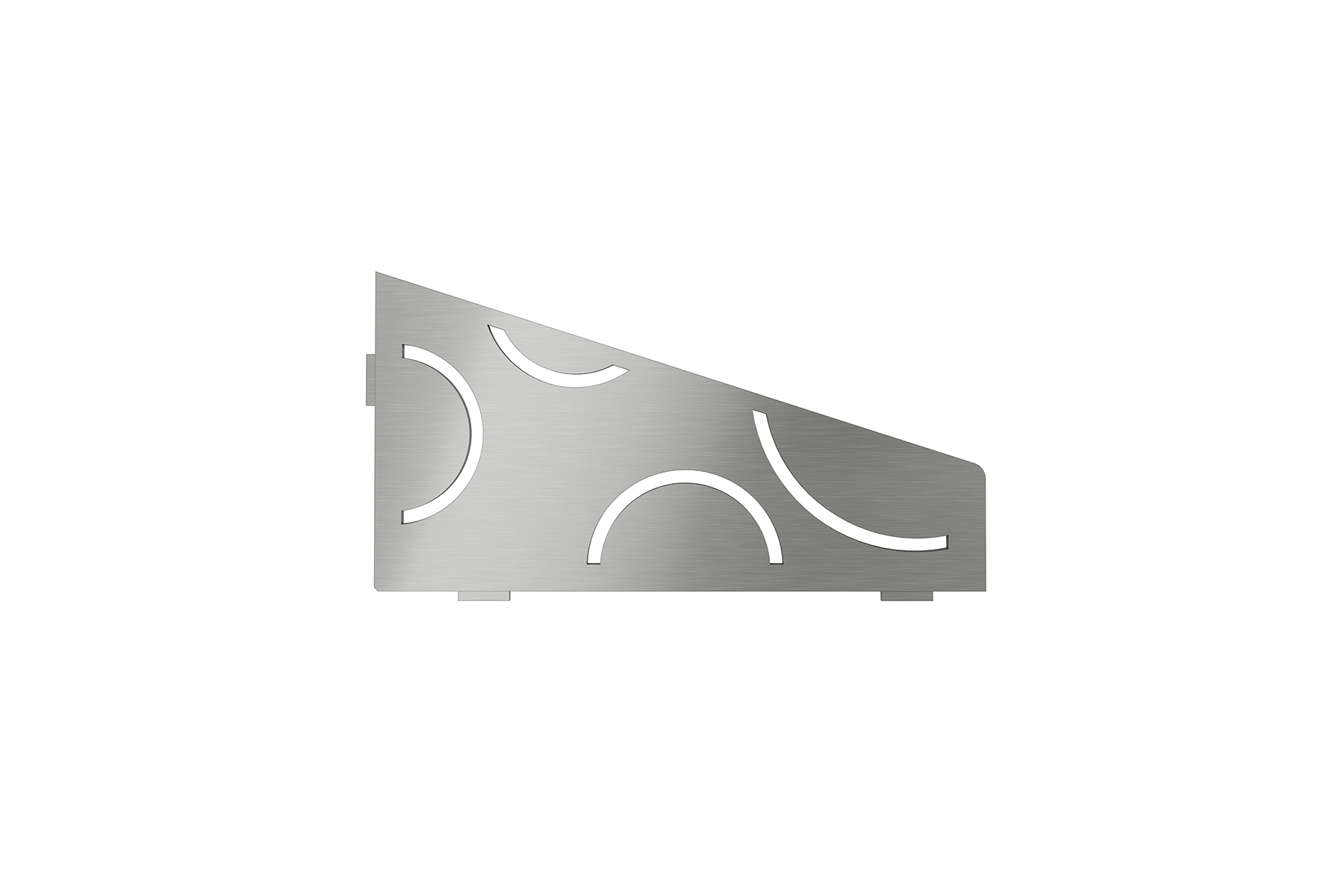 Shelf Quadrilat Corner Curve Brushed Stainless Steel