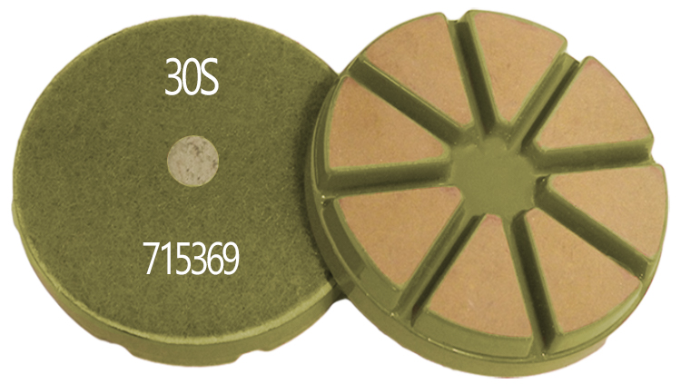 3" Ceramic Transitional , Soft No Boss BSD 30 Grit