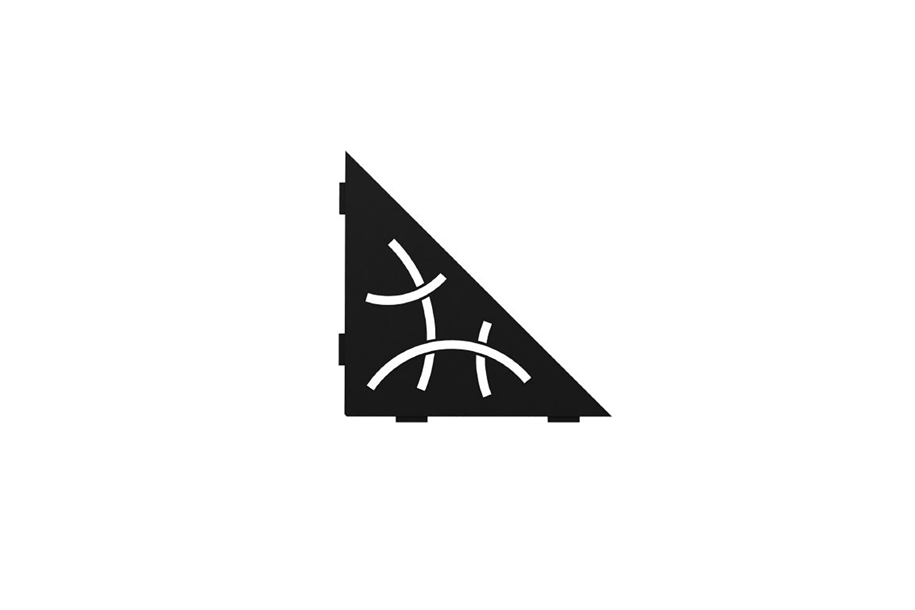 Shelf Triangular Corner Curve Matte Black