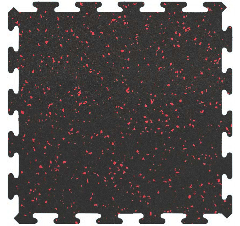 Recoil 1/2" Interlocking Tile 10% 34-1/4" X 31-1/4" 186 Red