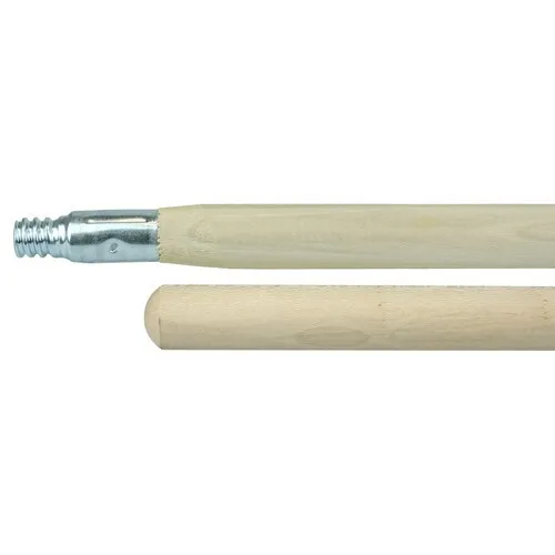 60" Hardwood Handle, Threaded Metal Tip, 1-1/8" Diameter