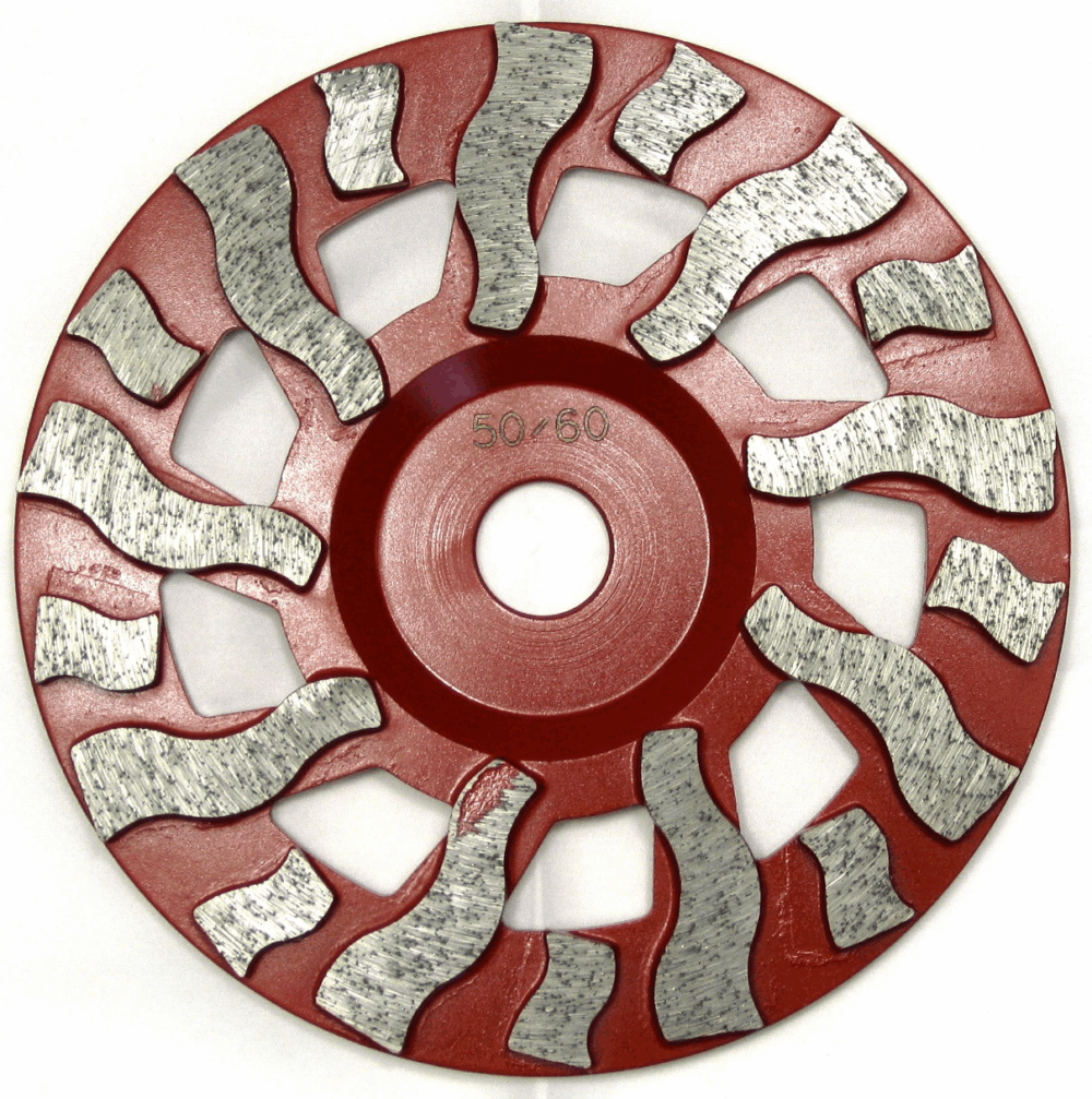 5" 50/60 Grit Twister Supreme Cup Wheel - Bolt On - Red