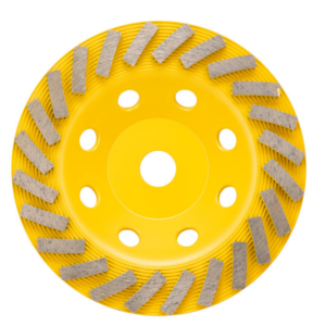 7" 24 Seg Turbo Cup Wheel Premium - Threaded - Yellow