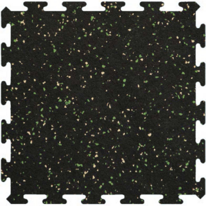 Recoil 3/8" Interlocking Tile 20% 34-1/4" X 31-1/4" Hunter Green/Ivory
