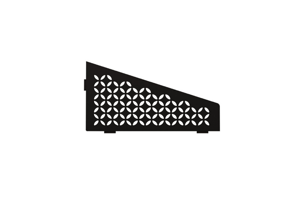 Shelf Quadrilat Corner Floral Matte Black