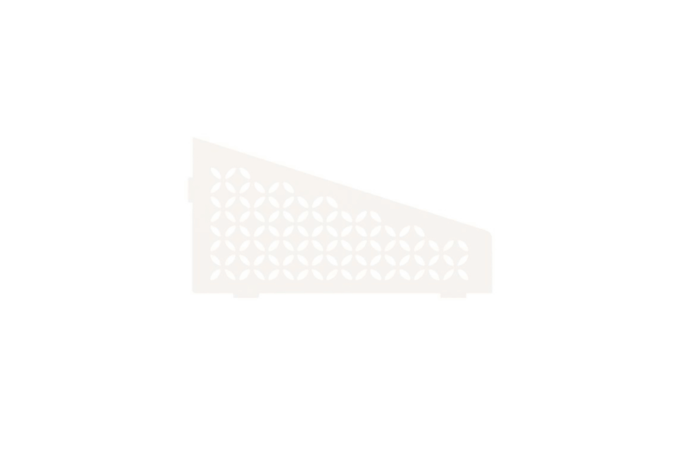 Shelf Quadrilat Corner Floral Matte White