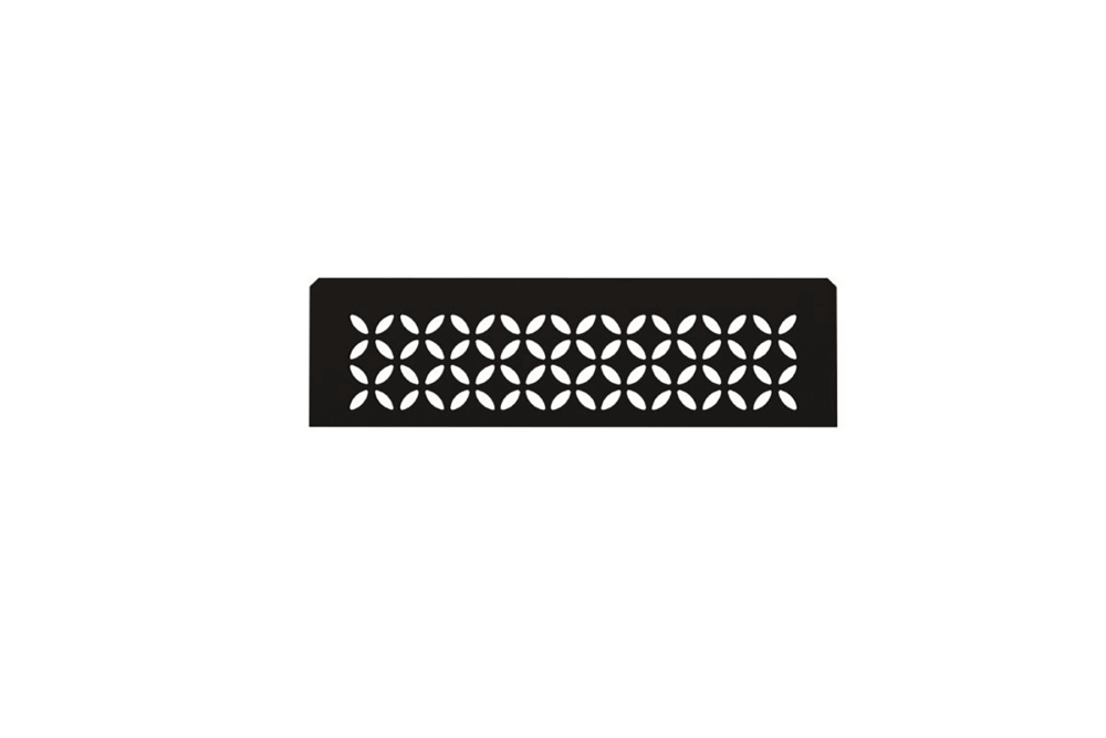Shelf Rectangular Niche Floral Matte Black
