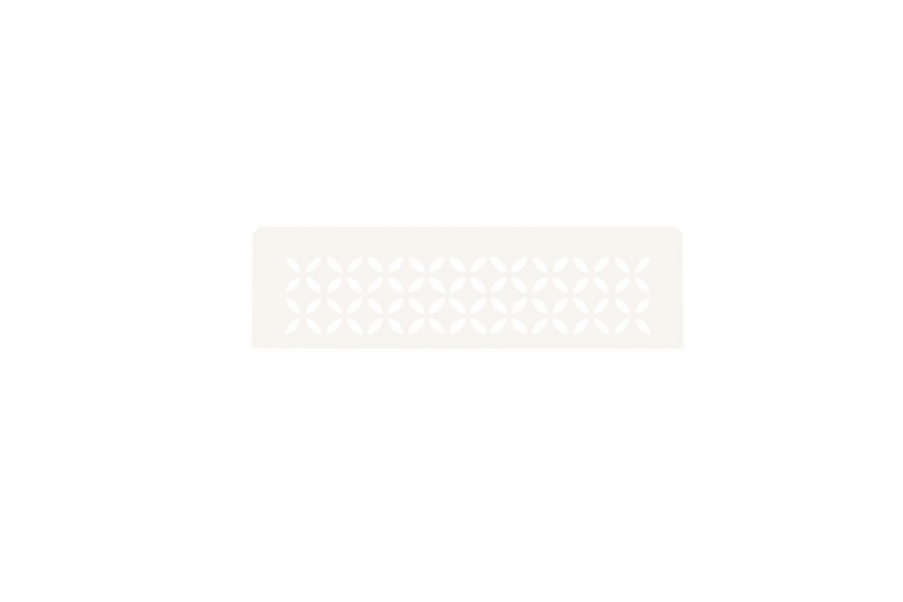 Shelf Rectangular Niche Floral Matte White
