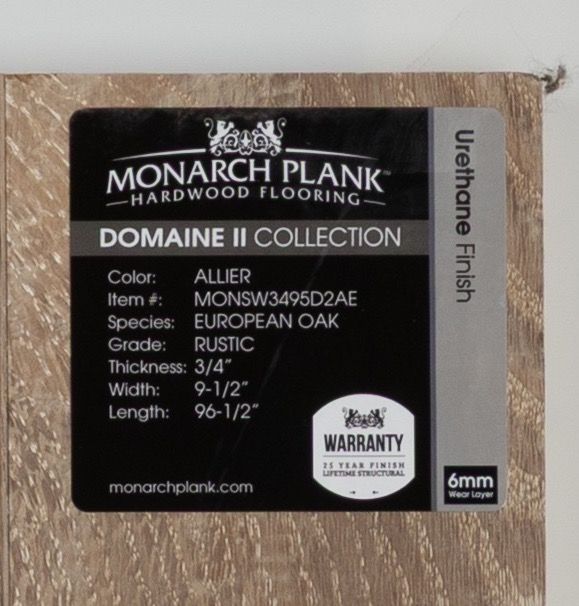 end cap/threshold european oak allier 96 1/2"