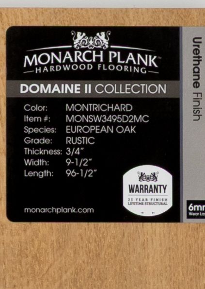 end cap/threshold european oak montrichard 96 1/2"